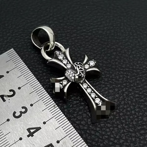 Collier pendentif Croix Chrome Hearts, bijoux pour hommes et femmes, plaqué argent et or, mode vintage rétro tendance, croix punk, cadeau sportif - Product Image 4