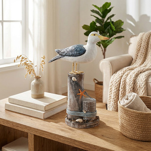 เครื่องประดับนกทะเลเมดิเตอร์เรเนียน ทำจากไม้สน งานแฮนด์เมด ตกแต่งบ้าน - Product Image 3