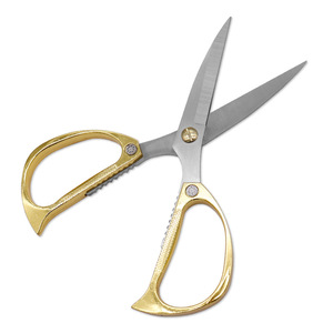 <b>Kitchen</b> <b>Scissor</b> Stainless Steel Gold Handle Straight Head For Home Use - Product Image 1