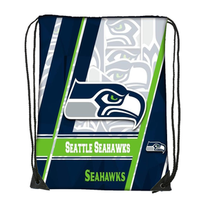 Seattle Seahawks Drawstring Gym Backpack Low MOQ Polyester Foldable Shoe Washable Drawstring Bag with Printed Logo