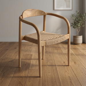 Modern Eco-Friendly Wooden Garden <b>Chair</b> Rope Woven Seat Armchair Outdoor Patio Seating for Villa & Hotel - Product Image 3