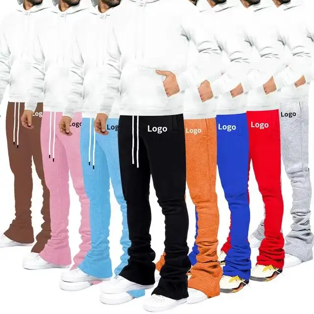CrazyMaker Custom Men's Solid Colour Bib Pants Sweatpants Stacked Joggers Men's