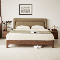 Lit double en bois massif moderne et minimaliste, cadre personnalisable en noyer noir / chêne / cerisier, lit de mariage pour chambre principale