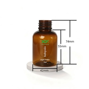 Xypackaging 50ml 1.75oz rỗng màu hổ phách nâu Boston Vòng Pet pcr nhựa dropper chai giá bán buôn - Product Image 6