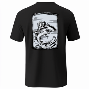 Maillot de pêche personnalisé en polyester respirant et anti-UV UPF 50, séchage rapide, imprimé par transfert thermique, noir, grande taille XL - Product Image 1