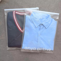 Échantillon gratuit de sacs d'emballage en plastique blanc mat givré avec fermeture à glissière pour vêtements