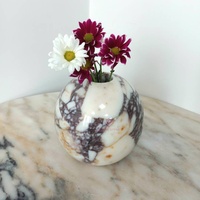 Luxe Calacatta alto marbre Vase boule en forme de pierre naturelle ornement élégant concepteur maison Accent salon décoration
