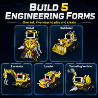 Kit de Robótica Educativo para Programación, Bloques de Construcción, Juguete de Ingeniería, Vehículo, Bulldozer/Robot/Excavadora, Autos de Construcción