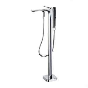 Grifo de <span class=keywords><strong>ducha</strong></span> independiente de lujo Maestro Spectrum, montaje en suelo, latón, control termostático, válvula de cerámica, chorro de latón pulido - Product Image 4
