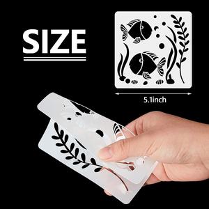 30ชิ้นสัตว์ทะเลมหาสมุทร Stencils ภาพวาดแม่แบบสัตว์ทะเล DIY รูปแบบลายฉลุ - Product Image 3