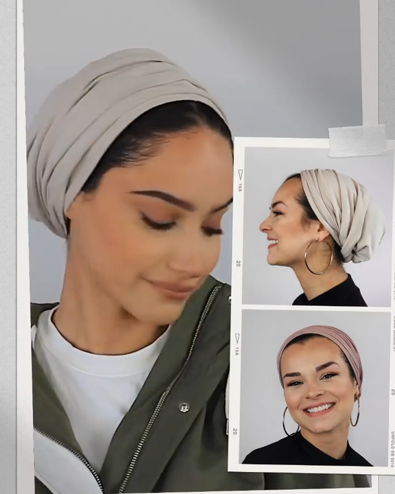 Easy-to-tie Turban Time Saving Low Bun and Top Knot Front Pleat Cross Pleat  Simple Style Turban Hijab Muslim Headwear