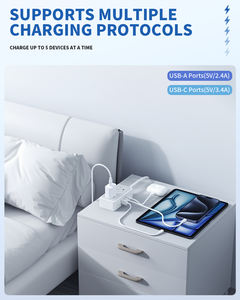 Regleta de alimentación para escritorio de oficina de 5 pies con PD para configuración de computadora, impresora y escáner - Product Image 6