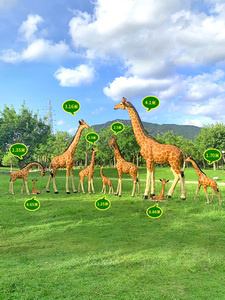 Simulación al aire libre animal jirafa decoraciones Gran fibra de vidrio escultura Parque centro comercial decoraciones - Product Image 6