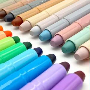 Bâtons surligneurs pastel rotatifs solides 12 couleurs solubles dans l'eau grande capacité pour enfants - Product Image 3