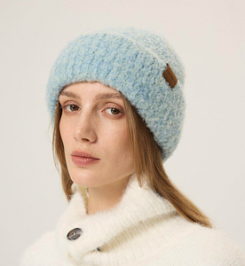 <span class=keywords><strong>Bonnet</strong></span> tricoté à la machine pour <span class=keywords><strong>femme</strong></span>, couleur bleu Islande mélangée, nouvelle collection automne-hiver, <span class=keywords><strong>chaud</strong></span>, protection des oreilles, broderie en laine, grande taille 52-54cm - Product Image 2