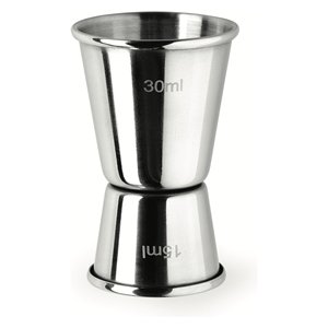 Double doseur à cocktail 15 et 30 ml en acier inoxydable finition chromée, outil de bar - Product Image 1