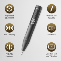 Perceuse à ongles électrique professionnelle de haute qualité rechargeable 35000 tr/min, moteur en acier inoxydable brossé, rotation avant/arrière