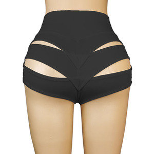 2026 Women Yoga Shorts Fashionable <b>Tight</b> High Waist Sports 3-Quarter Hot Pants with Hollow Out Design for Leisure Pants - Product Image 4