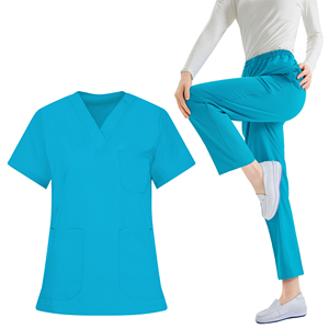 Tenues médicales de haute qualité pour hôpitaux, uniformes de médecin, ensembles infirmiers unisexes, matière Spandex, grandes tailles, vente en gros - Product Image 3