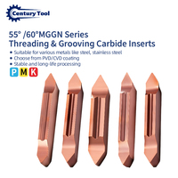 Mggn 55Degree Threading and Grooving Carbide Inserts R0.2 0.4 PVD Coated CNC Lathe External Threading for Steel Stainless Steel