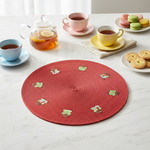 Woven PP Plastic Eco-Friendly <b>Waterproof</b> Non-slip 4-Piece Placemat Christmas Theme Bear Logo Table <b>Mat</b> for Home <b>Kitchen</b> EM59 Chr - Product Image 1