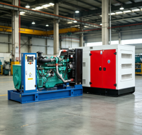 Générateur diesel électrique insonorisé de type conteneur ouvert ou silencieux de 100 kVA, 200 kVA, 300 kVA, 500 kVA, 800 kVA, 900 kVA, 1250 kVA, 1500 kVA