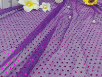 Tissu pailleté métallique de 3 mm, tissu en maille de polyester tricoté, tissu à paillettes pour décoration de fête