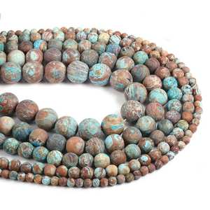 Cuentas Sueltas <span class=keywords><strong>de</strong></span> <span class=keywords><strong>Jaspe</strong></span> Azul Otoñal, Ágata Azul Encaje, Lapislázuli Redondo, Acabado Mate Natural para la Elaboración <span class=keywords><strong>de</strong></span> Joyas - Product Image 2