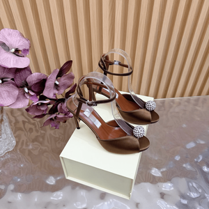 Chaussures à talons hauts Jimmy de haute qualité avec bout ouvert, décoration de boule en diamant, coutures de précision, élégantes et tendance - Product Image 2