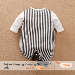 Combinaison Bébé Unisexe en Coton Rayé Motif Animaux Mignons pour Automne Hiver – Vente en Gros - Product Image 3