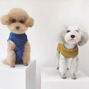 Vêtements pour chien Teddy – Pull tricoté polyvalent à col montant, couleur unie, couvrant le ventre, chaud et protecteur, pour l'automne et l'hiver - Product Image 4
