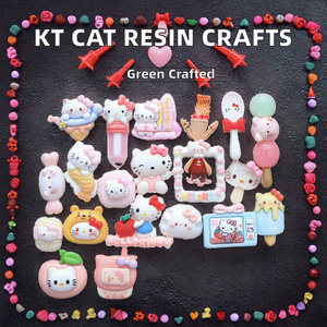 งานฝีมือเรซิ่นรักษ์โลกจากซีรีส์การ์ตูน KT Cat รูปทรงครีมเจล ใช้ตกแต่งกิ๊บติดผม เชือก กล่องโทรศัพท์ รองเท้า รองเท้ารูระบายอากาศ และของตกแต่งอื่นๆ - Product Image 2