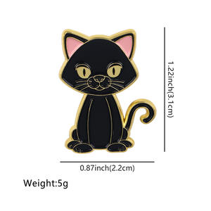 หมุดหมุดเคลือบแม่มดเข็มกลัดการ์ตูนแมวสีดำเข็มกลัดการ์ตูนแมวอุปกรณ์เสริมเครื่องแต่งกายแนวสยองขวัญ - Product Image 5
