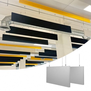 Paneles Acústicos para Techo, Lana de Vidrio, Lámpara Colgante, Ignífugos, Fácil Instalación en Rejilla para Sala de Estar, Instalación en Hormigón - Product Image 5