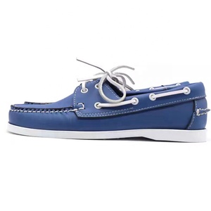 Chaussures originales de haute qualité, authentiques, de la marque Docksides, de couleur bleue - Mocassins en cuir de qualité supérieure à bout rond, à lacets, chaussures <span class=keywords><strong>bateau</strong></span> pour hommes, style pieds nus - Product Image 4