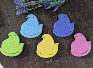 PASCUA MADERA BRILLO CHICK BANDEJA ESCALADA DECORACIÓN PASCUA VACACIONES CHICK PEEP BLOCK DECORACIÓN - Product Image 2