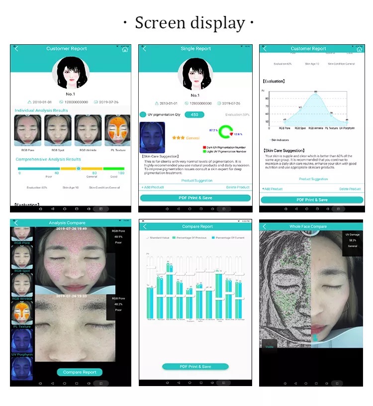 2022 AI Technology 3D Facial Scanner Skin Analyzer Portable Skin Analysis Machine with Factory Price