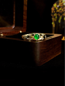 Stile <span class=keywords><strong>palazzo</strong></span> retrò 925 argento intarsiato diamante ad alto tenore di carbonio faccia liscia Versatile femmina di giada anello di fagiolo - Product Image 5