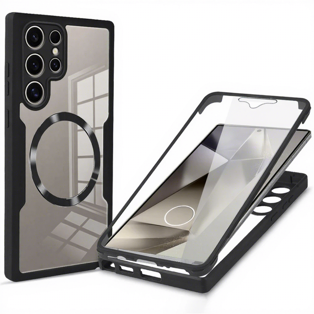 Magnetic Armor Design TPE Phone Case Magnetic Ring Holder Compatible Wireless Charging for for S25Ultra/S24/S23/S22