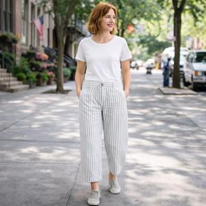 Culottes a Gamba Larga in Puro <span class=keywords><strong>Lino</strong></span> Personalizzate per Donna - Pantaloni in <span class=keywords><strong>Lino</strong></span> - Abbigliamento Elegante per Signore, Abbigliamento Femminile - Product Image 5