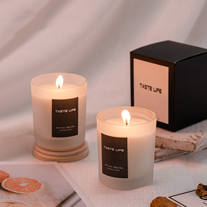 Bougie de cire de soja de luxe faite à la main 7080 couverture en bois de verre dépoli transparent aromathérapie barres de vanille pour les vacances sans fumée - Product Image 2