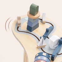 Table d'activités en forme de lune en bois, table sensorielle multifonctionnelle pour le développement de la motricité fine des tout-petits