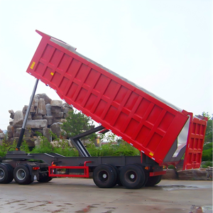 Semi-remorque benne basculante arrière en U de Chine, 4 essieux, 80 tonnes, pour le transport de sable, de pierre et de travaux de terrassement - Product Image 1