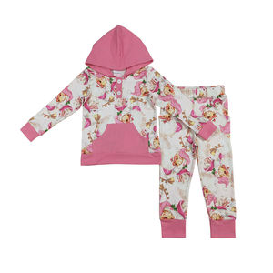 RTS No MOQ manga larga Otoño Invierno Sudadera con capucha para niñas niños bebé niña Navidad Santa Claus Spandex/poliéster al por mayor - Product Image 2