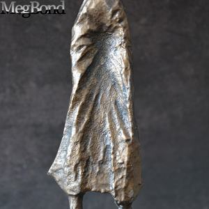 Estatuilla de músico de hierro fundido flautista 3D de bronce antiguo, estatua de escritorio o suelo impresa UV para decoración del hogar - Product Image 4