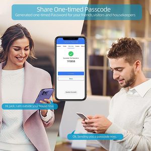 कम कीमत वाले इलेक्ट्रॉनिक फ्रंट डोर लॉक ऐप कोड कीपैड कार्ड के लिए स्मार्ट डोर लॉक - Product Image 6