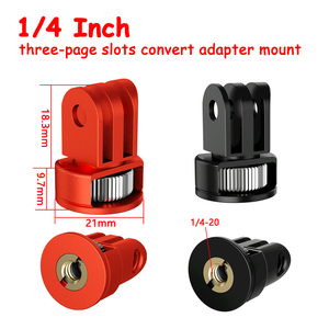 Reforzado 360 ajustable Anti-reverso cabeza de tres tarjetas a 1/4 tornillo adaptador de montaje de trípode de cámara para <span class=keywords><strong>Gopro11</strong></span> - Product Image 6