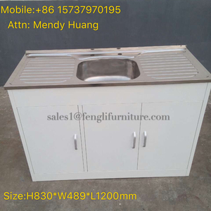 Évier de cuisine en acier inoxydable au design moderne personnalisé avec armoire de rangement intégrée - Product Image 4