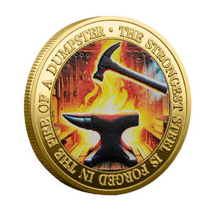 Stock Encourement Souvenir Gedenk-Eisen münze mit Stempel technik Galvani sierte runde Form - Product Image 5