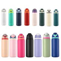 Botol Air Stainless Steel 32oz Terisolasi, Flask Custom dengan Sedotan Vakum Termos Bebas BPA, Tumbler Olahraga dan Perjalanan